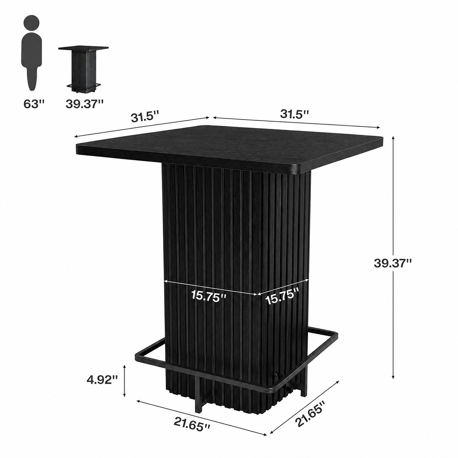 Mesa de bar cuadrada de 31.5 p - Kitchen Appliances Table reseña y precio